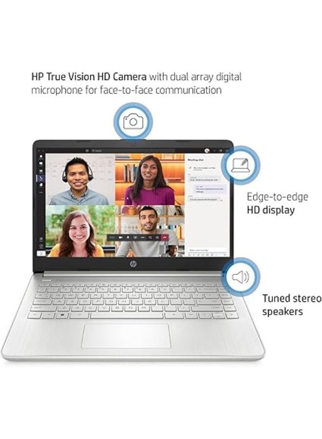 HP 2023 Newest Laptop With 14-Inch Display, Intel Core i5-1135G7 Processor/32GB RAM/1TB SSD/Intel Iris XE Graphics/Windows 11 Free HDMI Cable English/Arabic Silver - Image 3