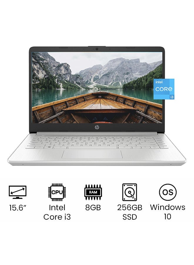 HP 14-DQ2089WM (Upgraded Version) Laptop With 14-Inch HD Display, 11th Gen Core i3-1115G4 Processor/8GB RAM/256GB SSD/Integrated Graphics/Windows 10/International Version English/Arabic Silver - Image 1
