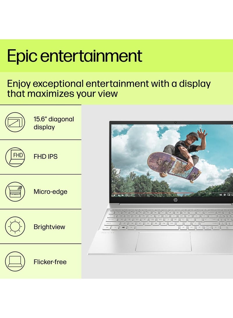 HP Pavilion 15 (Upgraded Version) Laptop With 15.6-Inch FHD Display, Core i5 Processor/16GB RAM/1TB SSD/Intel Iris XE Graphics/Windows 11 + Free Mouse English/Arabic Grey - Image 3