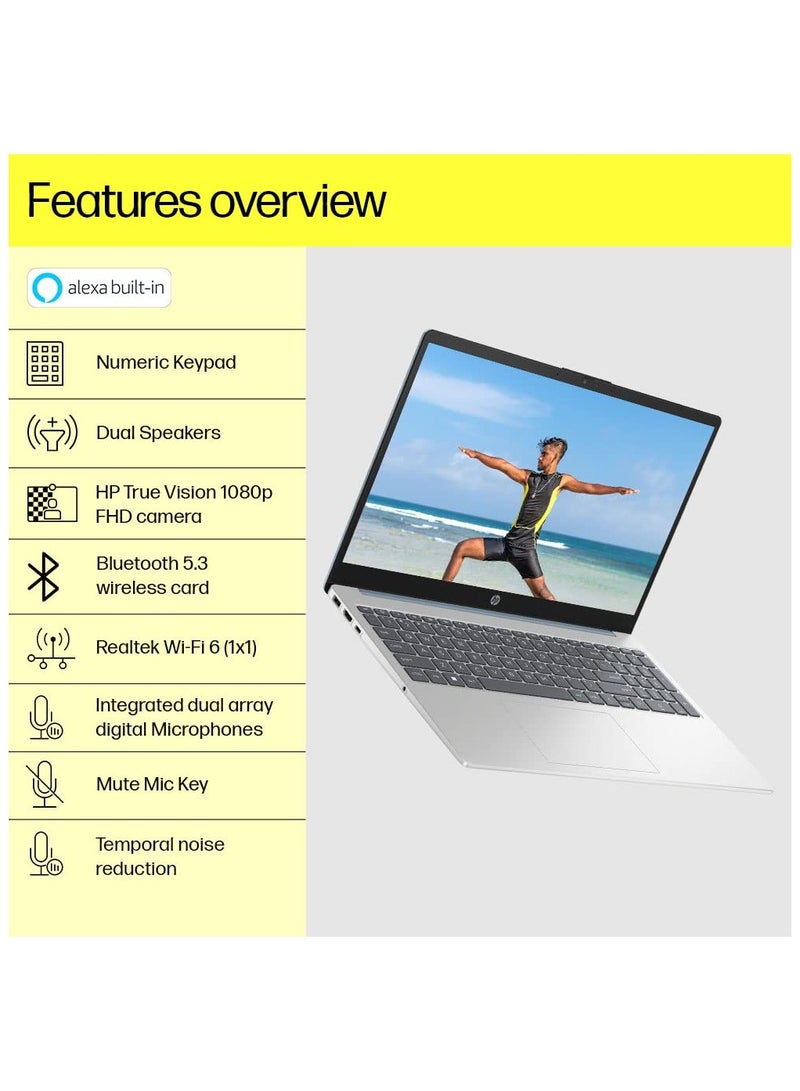 HP 2023 Newest 15s Series 15.6" Notebook, FHD (1920 x 1080), Intel Core -1335U Deca-core i5, 32 GB DDR4Â RAM, 2 TBÂ NVME SSD, Thin & Light, WindowsÂ 11 English/Arabic Silver - Image 2