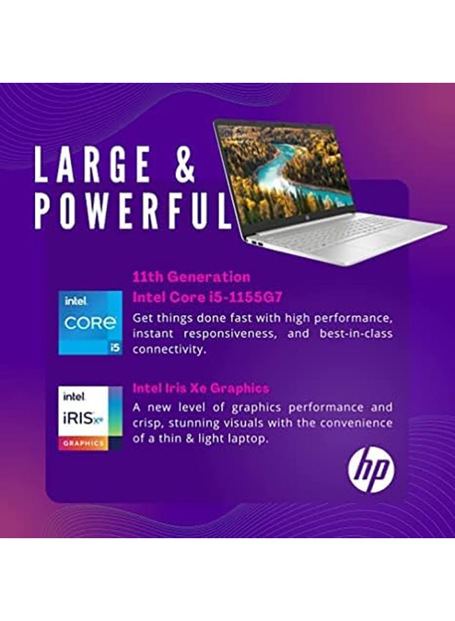 HP Flagship Laptop With 15.6-Inch Full HD Display, Intel Core i5-1155G7 Processor/16GB RAM/1TB SSD/Intel Iris XE Graphics/Windows 11 Home English/Arabic Silver - Image 4
