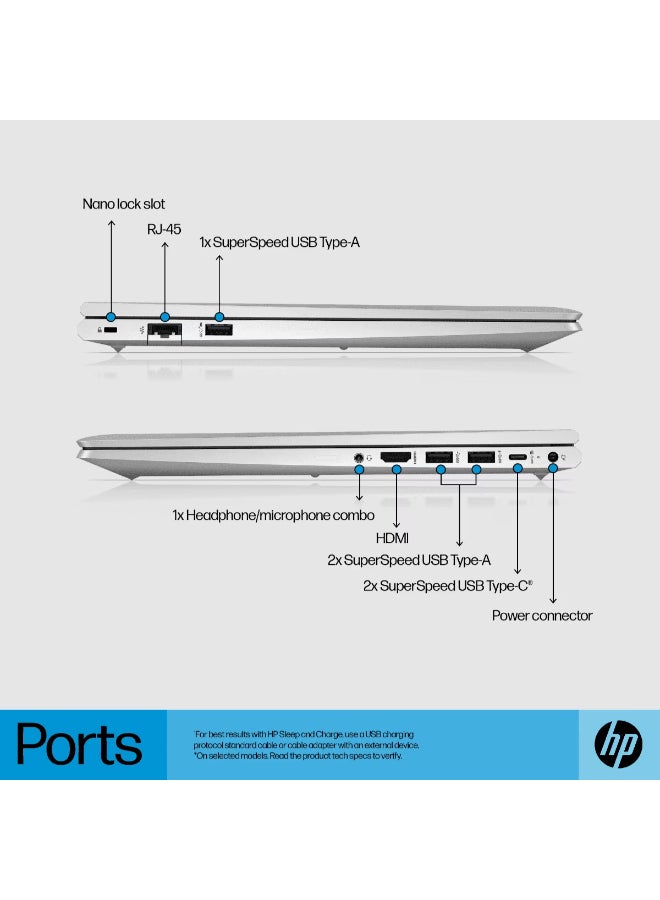 HP ProBook 450 G9 Business (Upgraded Version) Laptop With 15.6-Inch FHD Display, Core i5-1235U Processor/64GB RAM/2TB SSD/Intel Iris XE Graphics/Windows 11 Pro + Durlyfish English/Arabic Silver - Image 5