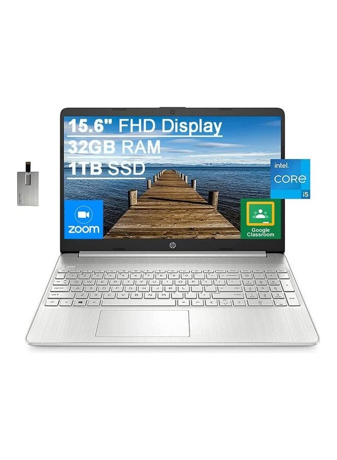 HP Laptop With 15.6-Inch Display, ‎Core i5-1135G7 Processor/32GB RAM/1TB SSD/‎Intel Iris XE Graphics/Windows 10 Home + 32GB USB Business Card English/Arabic Silver - Image 1