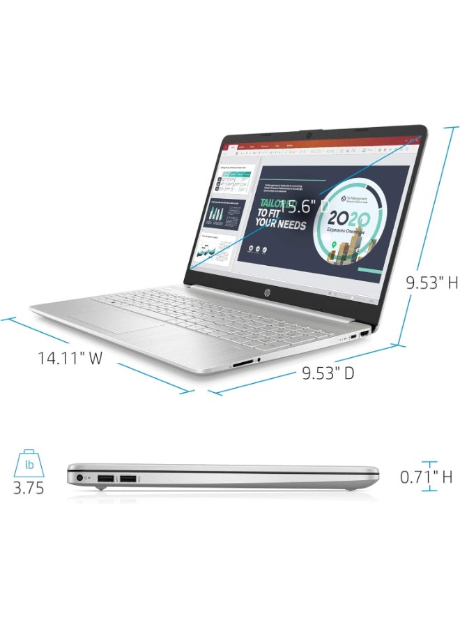 HP 15 Business (Upgraded Version) Laptop With 15.6-Inch Display,Core i3-1125G4 Processor/12GB RAM/256GB SSD/Intel Iris XE Graphics/Windows 11 English/Arabic Silver - Image 4