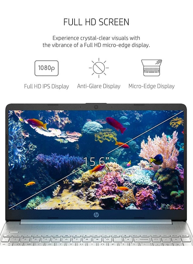 HP 15.6" FHD Display  Laptop With 15.6-Inch Display, Intel Core i5-1135G7 Processor/32GB RAM/1TB SSD/Intel Iris XE Graphics/Windows 11 Home English/Arabic Silver - Image 4