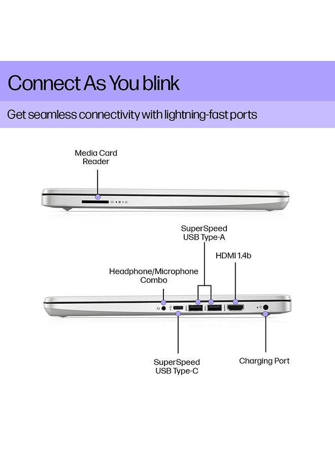 HP Newest 2023 14s (Upgraded Version) Laptop With 14-Inch Display, Celeron Processor/4GB RAM/256GB SSD/Windows 11 Best For Students English/Arabic Silver - Image 5