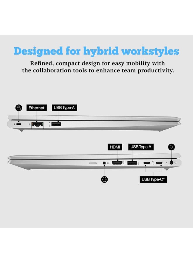 HP ProBook 450 G10 Laptop With 15.6-Inch Display, Intel Core i7-1355U Processor/16GB RAM/1TB SSD/Intel Iris XE Graphics/Windows 11 Pro + Bag English/Arabic Silver - Image 4