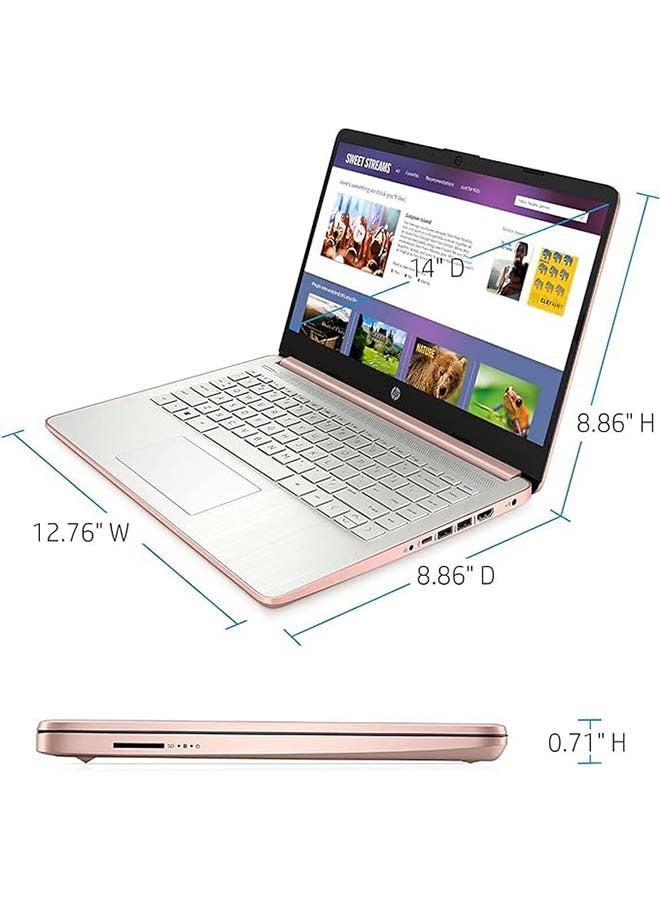 HP 2024 Newest 14s Slim (Upgraded Version) Laptop With 14-Inch Display, Pentium Silver N5030 Processor/4GB RAM/256GB SSD/Intel UHD Graphics 605/Windows 11 English/Arabic Rose Gold - Image 5