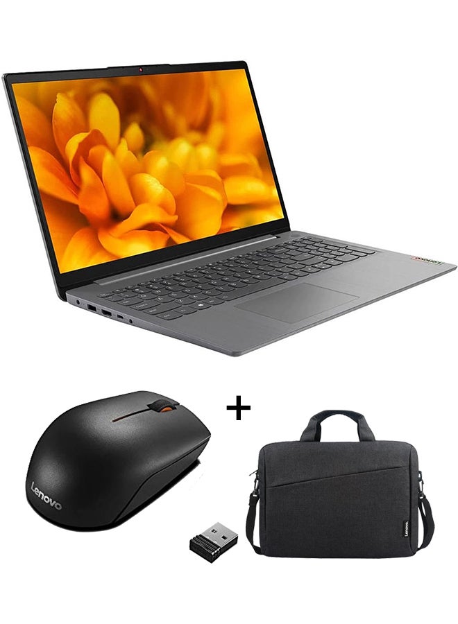Lenovo IdeaPad 3 (Upgraded Version) Laptop With 15.6-Inch Display, Core i7 1255U Processor/8GB RAM/512GB SSD/Intel Iris Xe Graphics/Windows 11 With T210 15.6 Inch Toploader (Upgraded Version) Laptop Bag + Wireless Mouse English/Arabic Arctic Grey - Image 1