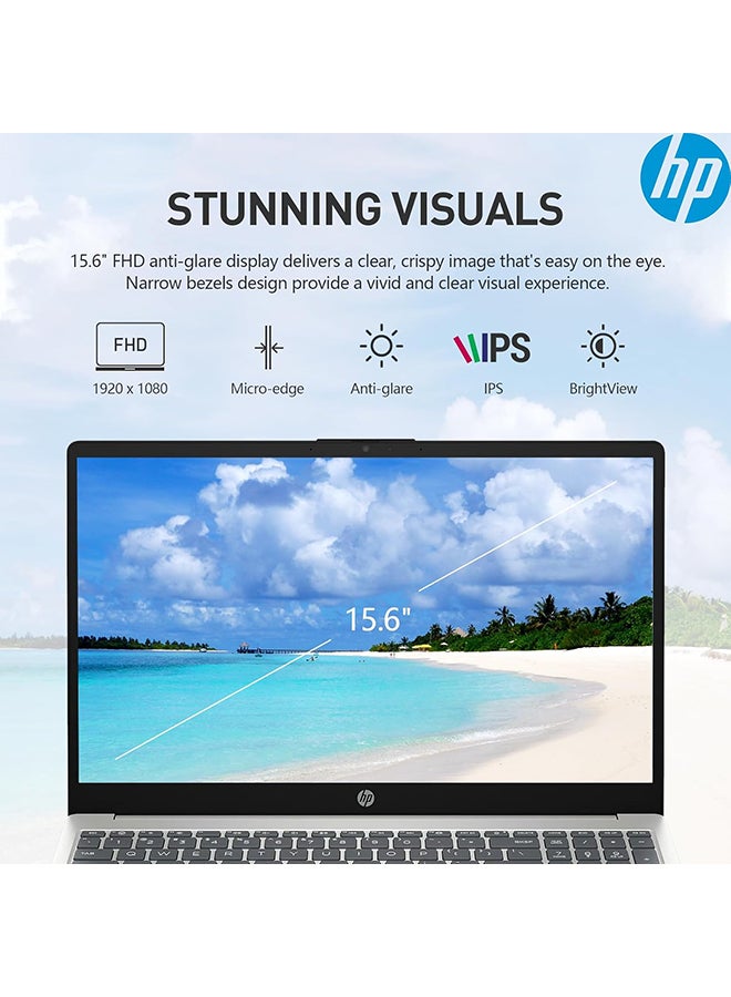 HP FD Series Laptop With 15.6-Inch Full HD Display, Intel Core i5-1235u Processor/32GB RAM/1500GB SSD/Intel Iris XE Graphics/Windows 11 Pro English/Arabic Silver - Image 3