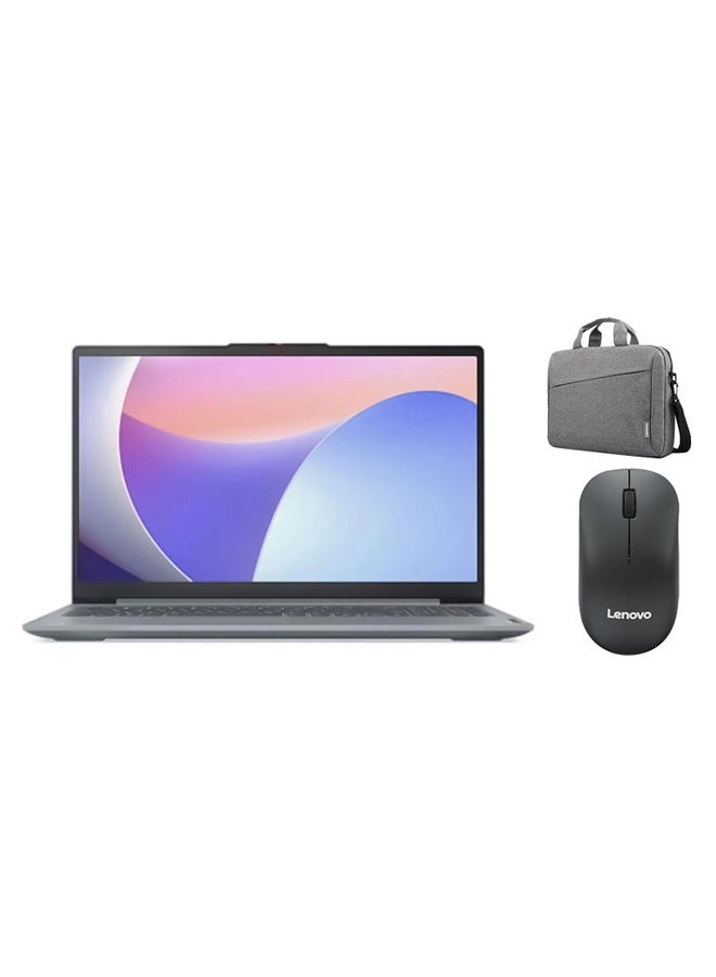 Lenovo (Upgraded Version) Ideapad Slim 3 Laptop With 15.6-Inch Display, Core i7 Processer/16GB DDR4 RAM/1TB SSD/Intel Iris Graphics/Windows 11 Home With Lenovo Bag+ Mouse / Arctic English/Arabic Arctic Grey - Image 1