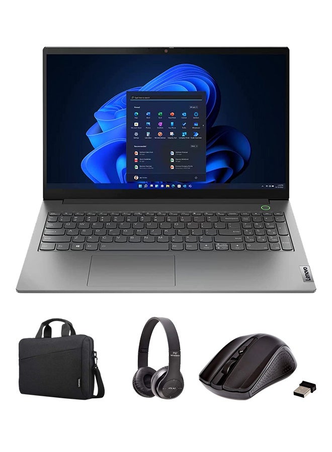 Lenovo ThinkBook 14 G2 Business Laptop With 14 Inch Display, Core i5-1135G7 Processor/16GB RAM/1TB SSD/Intel Iris XE Graphics With Microsoft office 2019/Windows 11 Pro With Laptop Bag + Wireless Mouse + BT Headphone English/Arabic Black - Image 1