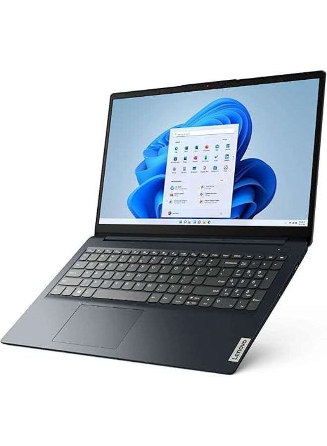 لينوفو IdeaPad 1  Laptop With 15.6-Inch Full HD Display, Celeron N4500 Processor/8GB RAM/512GB SSD/Intel UHD Graphics/Windows 11 Pro English/Arabic Abyss Blue - Image 1