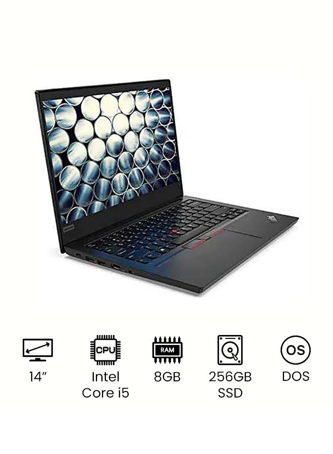 Lenovo Thinkpad E14 GEN2 (Upgraded Version) Laptop With 14 Inch Full HD Display, Core i5-1135G7 Processor/8GB RAM/256GB SSD/Intel Iris XE Graphics/DOS (Without Windows) /International Version English/Arabic Black - Image 1