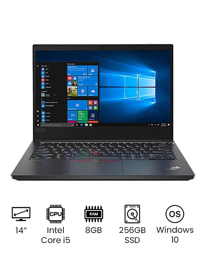 Lenovo Thinkpad E14 (Upgraded Version) Laptop With 14-Inch Display, Core i5-10210u Processer/8GB RAM/256GB SSD/Intel UHD Graphics /International Version English/Arabic Black - Image 1