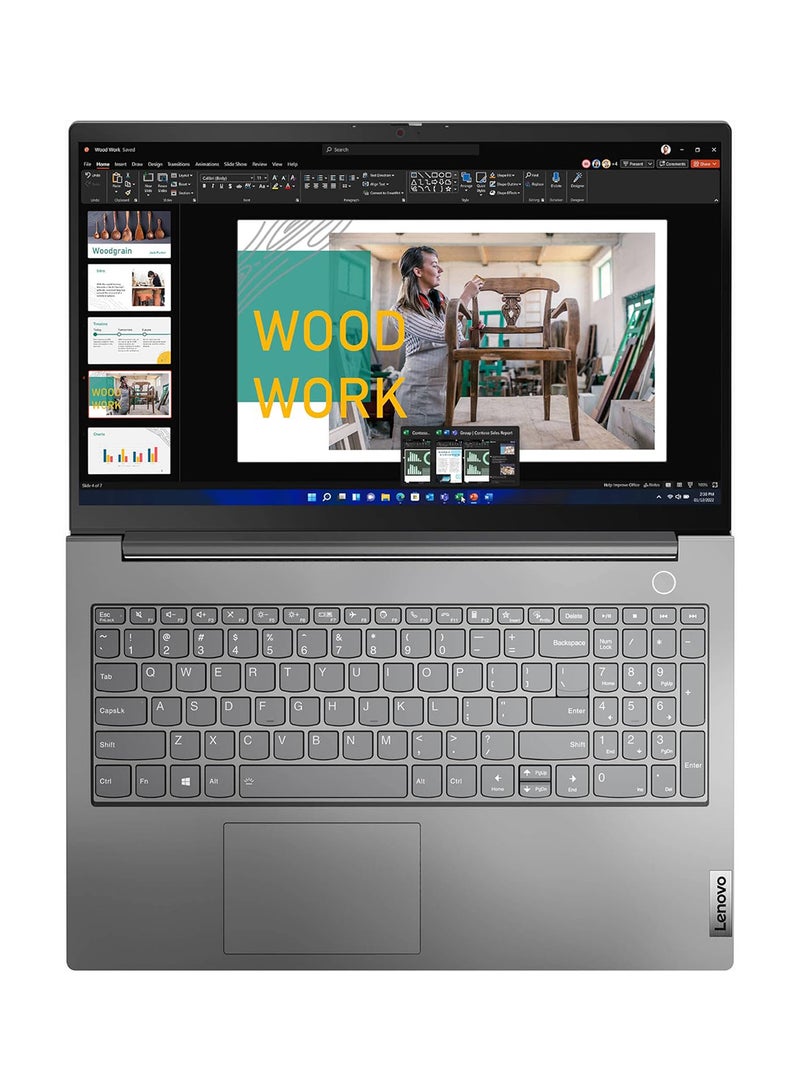 لينوفو ThinkBook 15 Gen 4 (Upgraded Version) Laptop With 15.6-Inch FHD Display, Core i7-1255U Processor/16GB RAM/512GB SSD/Intel Iris XE Graphics/Windows 11 Pro English/Arabic Mineral Grey - Image 4