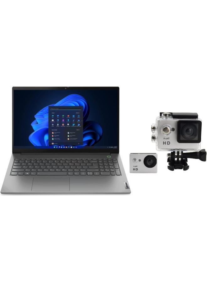 Lenovo ThinkBook 14 Laptop With 14-Inch Display, Intel Core i5-1335U Processor/16GB RAM/1TB HDD + 512GB SSD/Intel Iris XE Graphics/Windows 11 Pro With Free Pro HT Action Camera English/Arabic Grey - Image 1