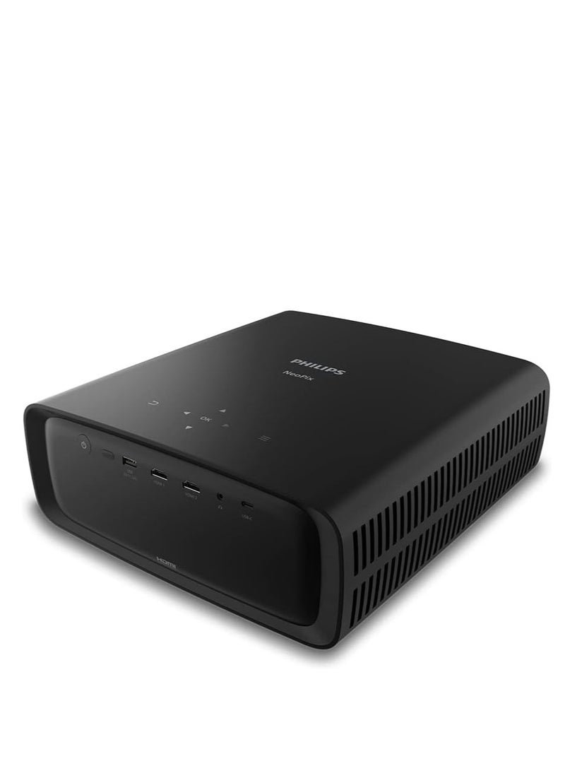 Philips NeoPix 720, True Full HD 1080p Projector with Android TV, Chromecast Built-in, HDMI And USB-C, Booming Sound, and Super Brightness - NPX720/INT black - Image 2