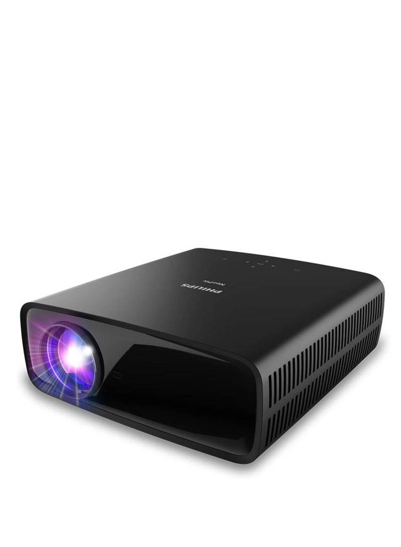 Philips NeoPix 720, True Full HD 1080p Projector with Android TV, Chromecast Built-in, HDMI And USB-C, Booming Sound, and Super Brightness - NPX720/INT black - Image 1