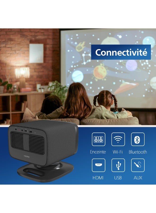 Philips Neopix 450 Smart Projector, Full HD 1920x1080p, Google TV, LED Light Source, 2x5W Stereo Speakers NPX450/INT Black - Image 3