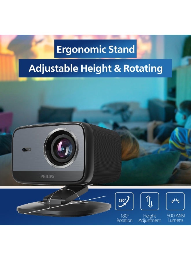 Philips Neopix 450 Smart Projector, Full HD 1920x1080p, Google TV, LED Light Source, 2x5W Stereo Speakers NPX450/INT Black - Image 2