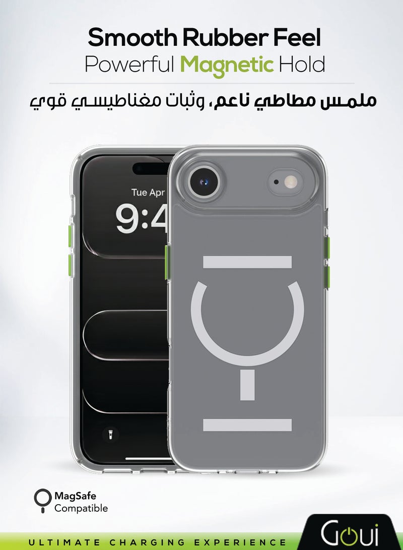 Goui iPhone 17 Air Case | Full-Coverage | MagSafe | Wireless Friendly | Colorful | Soft Touch | Magnetic Design for Mount Transparent