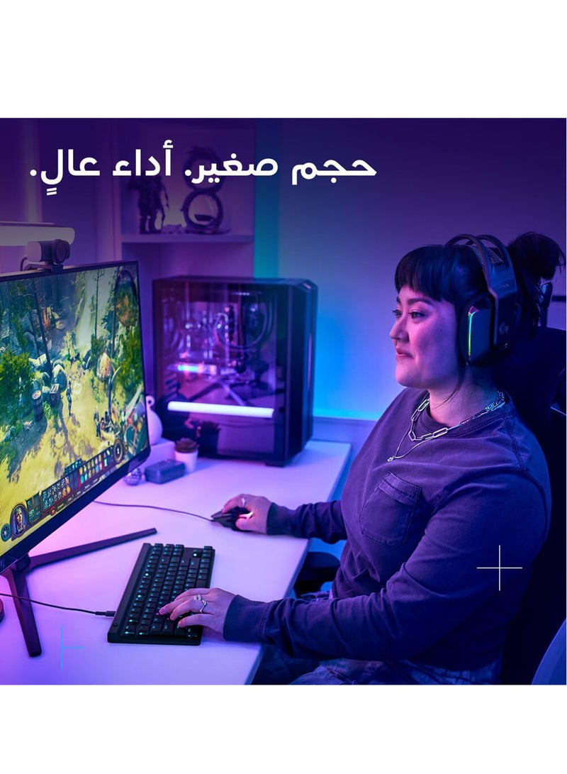 Logitech G515 TKL Wired Low Profile Gaming Keyboard, Fully Customizable RGB, Double-Shot PBT Keycaps, Tactile/Brown Switches - Black - Image 2