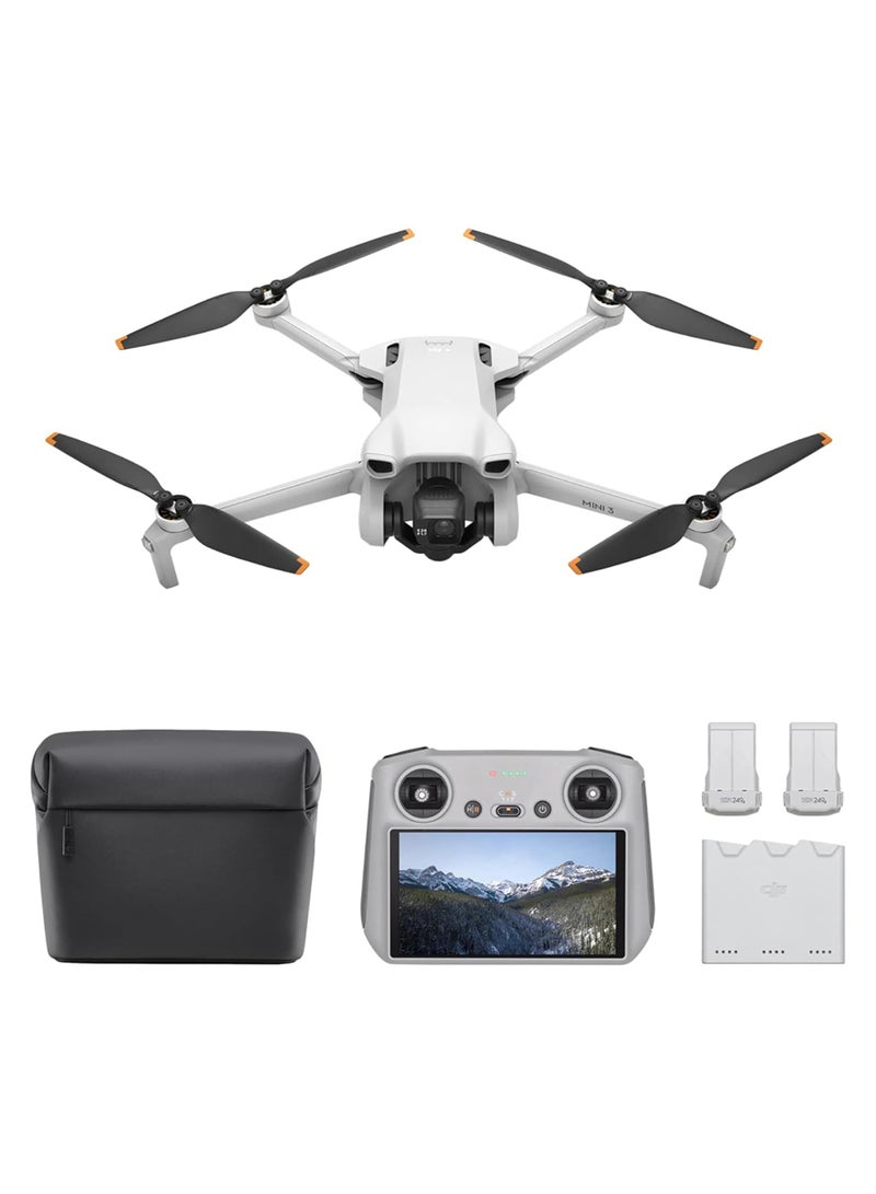 دي جي آي مجموعة ميني 5 برو الطيران أكثر مع RC-N3، كاميرا CMOS بحجم 1 إنش، طائرة درون 4K للمبتدئين مع استشعار العقبات في جميع الاتجاهات، تتبع نشط 360°، دوران جيمبال 225°، 3 بطاريات - معتمد من MOIAT