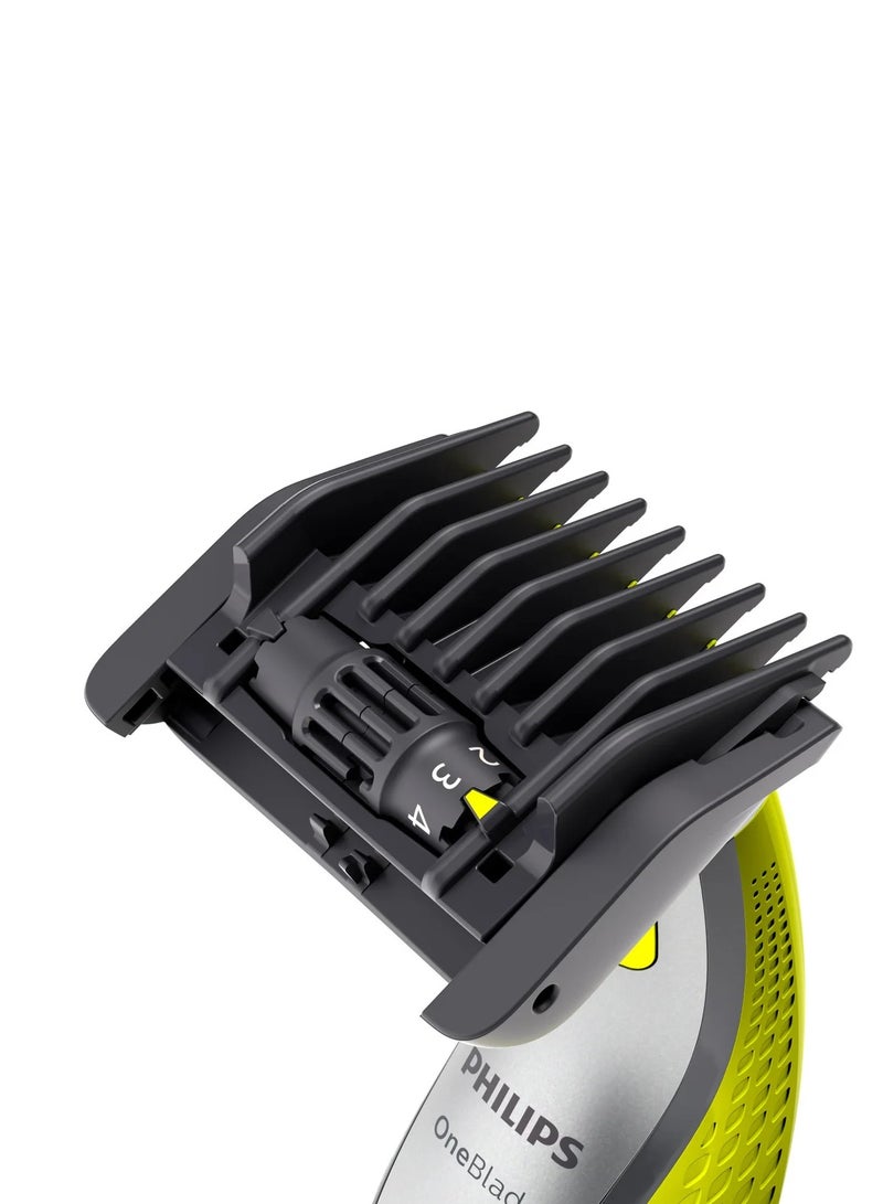 فيليبس مجموعة OneBlade 360 Pro | تشمل ماكينة حلاقة، 3 شفرات و 4 واقيات لتشذيب الجسم بالكامل QP2834/65 - Image 3