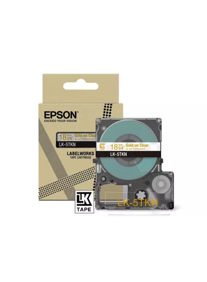 Metallic Tape – Clear/Gold 18mm(9m) – LK-5TKN Clear/Gold