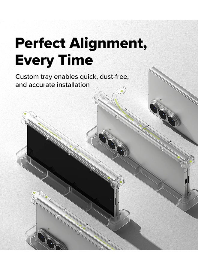 Ringke Hinge Dual Easy Pro Film Compatible with Samsung Galaxy Z Fold 7 Screen Protector, Premium 9H Hardness, Anti-Scratch- 2 Pack, W Installation Jig - Clear - Image 5