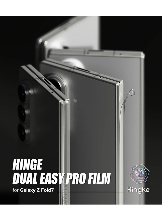 Ringke Hinge Dual Easy Pro Film Compatible with Samsung Galaxy Z Fold 7 Screen Protector, Premium 9H Hardness, Anti-Scratch- 2 Pack, W Installation Jig - Clear - Image 2