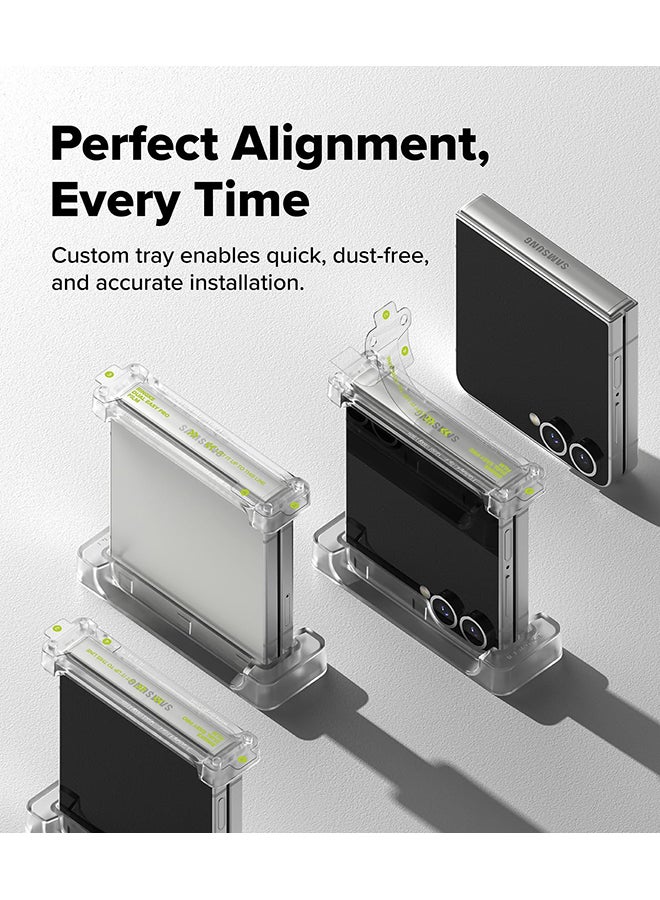 Ringke Hinge Dual Easy Pro Film Compatible with Samsung Galaxy Z Flip 7 , Premium 9H Hardness, Anti-Scratch, Easy to Install - 2 Pack, W Installation Jig - Clear - Image 4