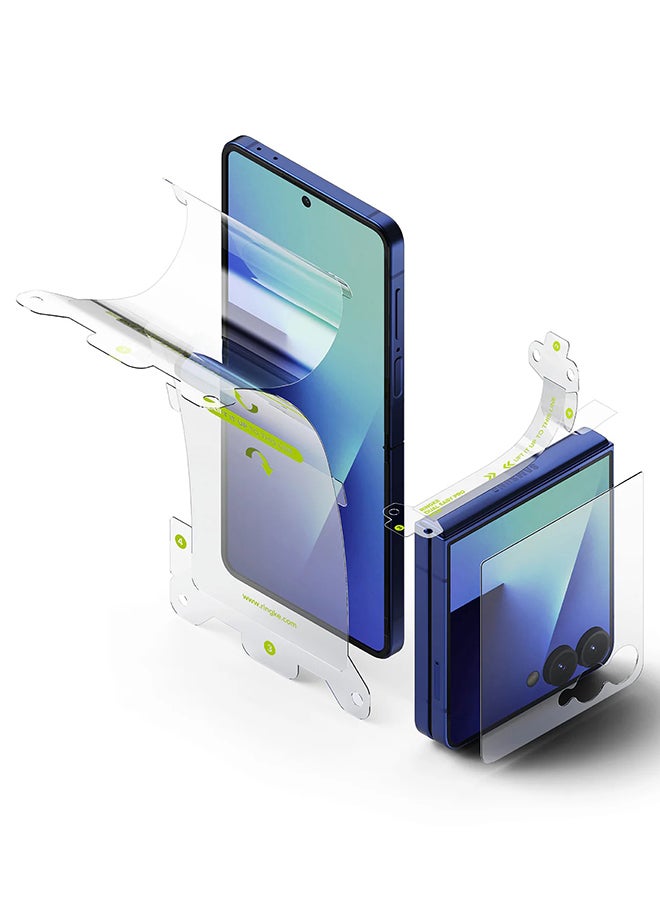 Ringke 3-in-1 Protector Pro Cover Display + Inner Screen + Foldable Hinge, Designed for Samsung Galaxy Z Flip 7 Screen Protector - Clear - Image 1