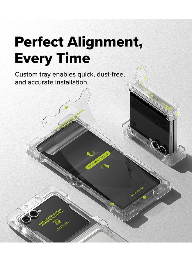 Ringke 3-in-1 Protector Pro Cover Display + Inner Screen + Foldable Hinge, Designed for Samsung Galaxy Z Flip 7 Screen Protector - Clear - Image 4