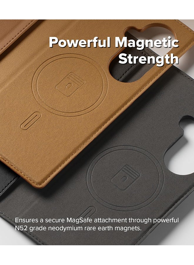 Ringke Folio Wallet Magnetic for Samsung Galaxy Z Fold 7 Case, Detachable Wallet Premium Leather Phone Cover for Magsafe Case - Brown - Image 5