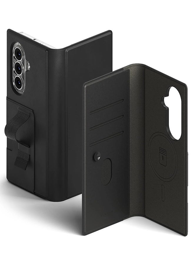 Ringke Folio Wallet Magnetic for Samsung Galaxy Z Fold 7 Case, Detachable Wallet Premium Leather Phone Cover for Magsafe Case - Black - Image 1