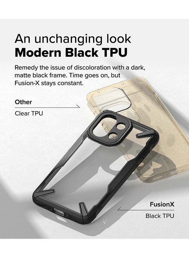 Ringke Fusion-X Case For OnePlus 13S, Anti-Scratch Advanced Rugged Heavy Duty Bumper PC + TPU Cover- Black Black - Image 4