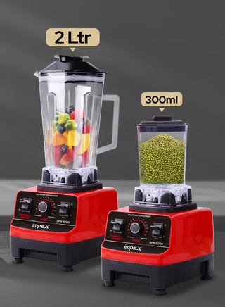 Multi-Function 2-in-1 Blender High-Speed Mixer Grinder 2L Large Liquidizing Jar, 0.3L Grinding Jar 15000 RPM 6 Stainless Steel Blades 15 Power Levels, Overheat Protection, Anti-Skid Base 2 L 600 W BL1002 Black and Red 2 L 600 W BL1002 Black and Red 2 L 600 W BL1002 Black and Red