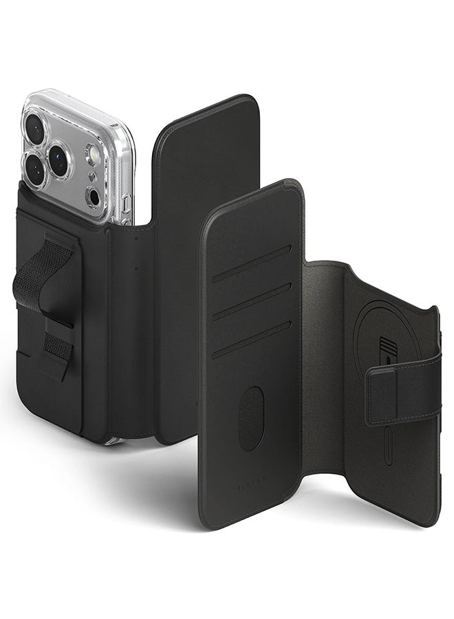 Ringke Folio Wallet Magnetic for iPhone 17 Pro Max Case, Detachable Wallet Premium Leather Phone Cover for Magsafe Case - Black - Image 1