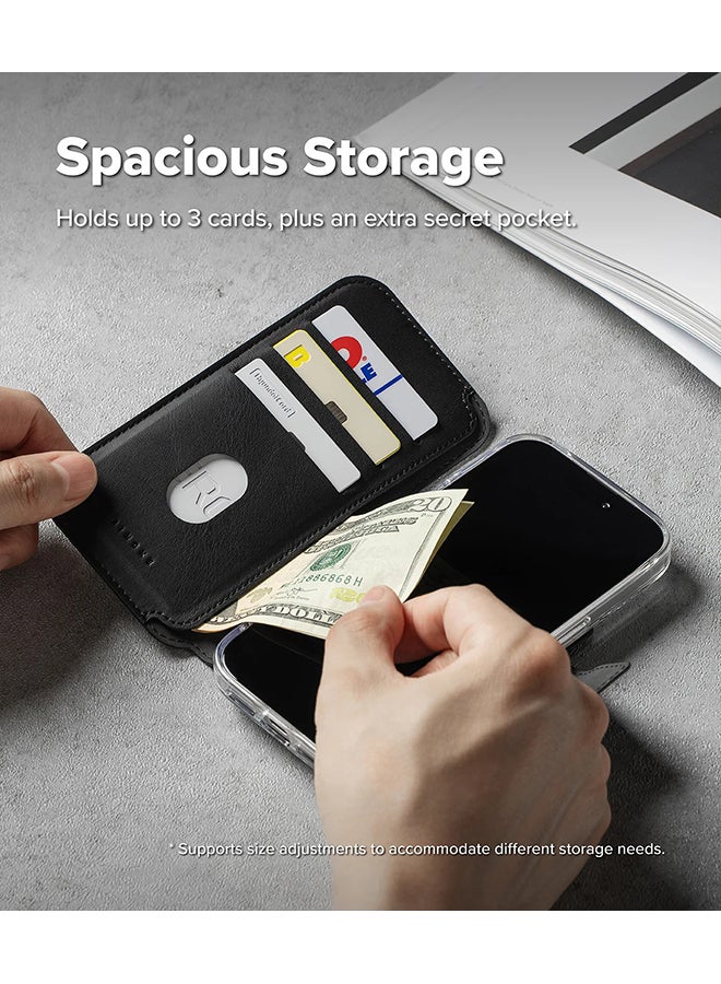 Ringke Folio Wallet Magnetic for iPhone 17 Pro Max Case, Detachable Wallet Premium Leather Phone Cover for Magsafe Case - Black - Image 4