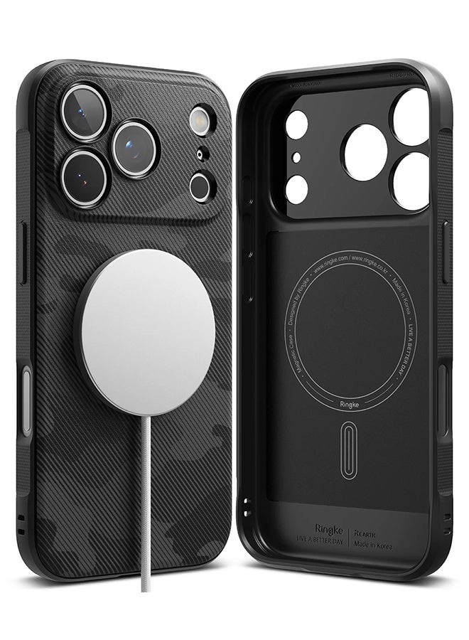 Ringke Onyx Magnetic For iPhone 17 Pro Max Case For MagSafe, Enhanced Grip Tough Flexible TPU Shockproof Bumper Drop Protection Phone Cover - Camo Black - Image 1