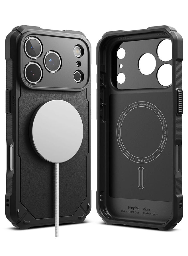 Ringke Rugged Gear Magnetic For iPhone 17 Pro Max Case For MagSafe, Prevents Oily Smudges Non-Slip Enhanced Grip Protective Cover - Black - Image 1