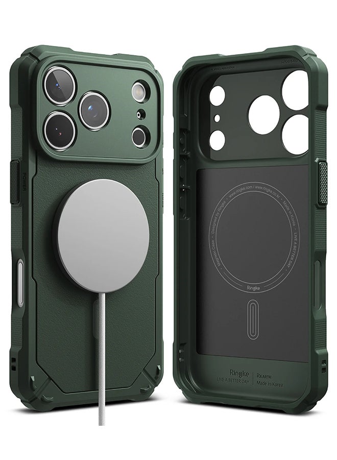 Ringke Rugged Gear Magnetic For iPhone 17 Pro Max Case For MagSafe, Prevents Oily Smudges Enhanced Grip Protective Cover - Dark Green - Image 1