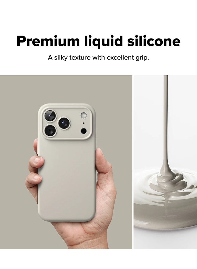 Ringke Silicone Magnetic For iPhone 17 Pro Max Case Cover Powerful Magnet Long Lasting Silky Feel Anti-Fingerprint - Stone - Image 4