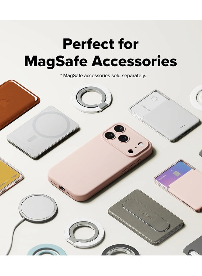 Ringke Silicone Magnetic For iPhone 17 Pro Max Case Cover Powerful Magnet Long Lasting Silky Feel Anti-Fingerprint - Pink Sand - Image 5