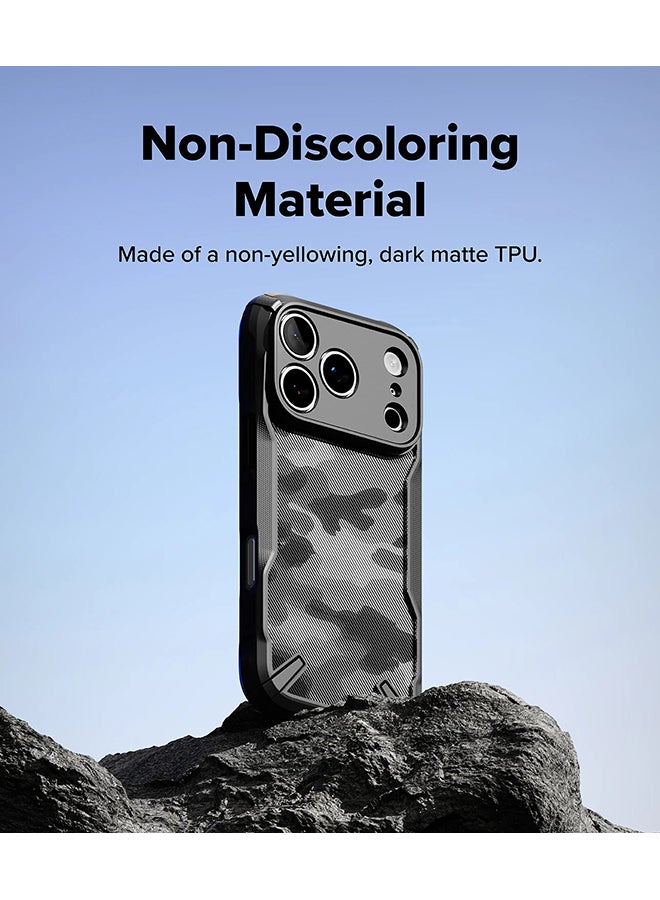 Ringke Fusion-X For iPhone 17 Pro Max Case Cover Transparent Hard Back Soft Flexible TPU Bumper Shockproof Protection Phone Cover - Camo Black - Image 4