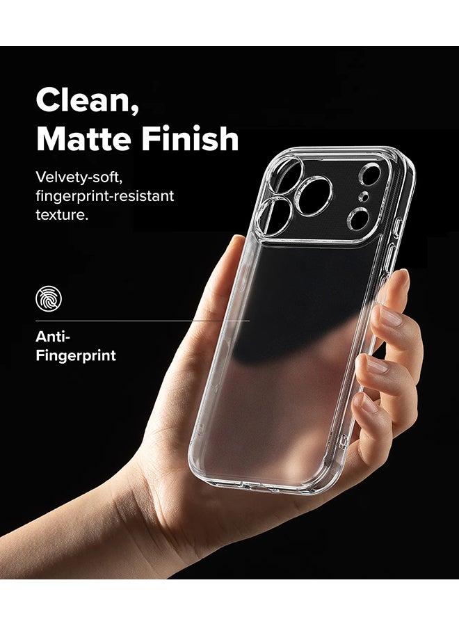 Ringke Fusion For iPhone 17 Pro Case Cover Transparent Hard Back Soft Flexible TPU Bumper Scratch Resistant Shockproof Protection Back Cover - Matte Clear - Image 3