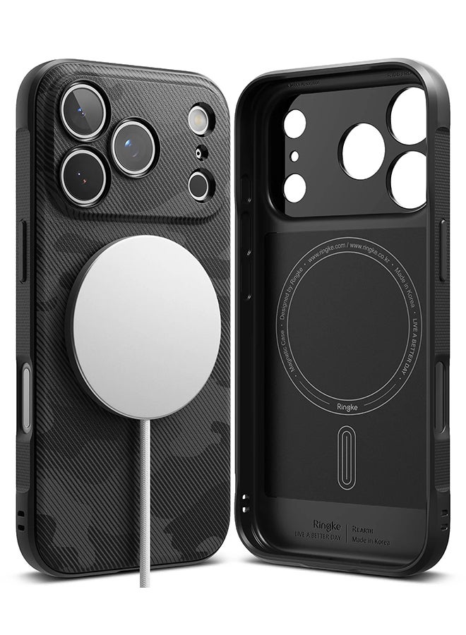Ringke Onyx Magnetic For iPhone 17 Pro Case For MagSafe Enhanced Grip Tough Flexible TPU Shockproof Bumper Drop Protection Phone Cover - Camo Black - Image 1