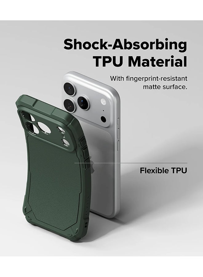 Ringke Rugged Gear For iPhone 17 Pro Case For MagSafe, Prevents Oily Smudges Non-Slip Enhanced Grip Protective Cover - Dark Green - Image 3